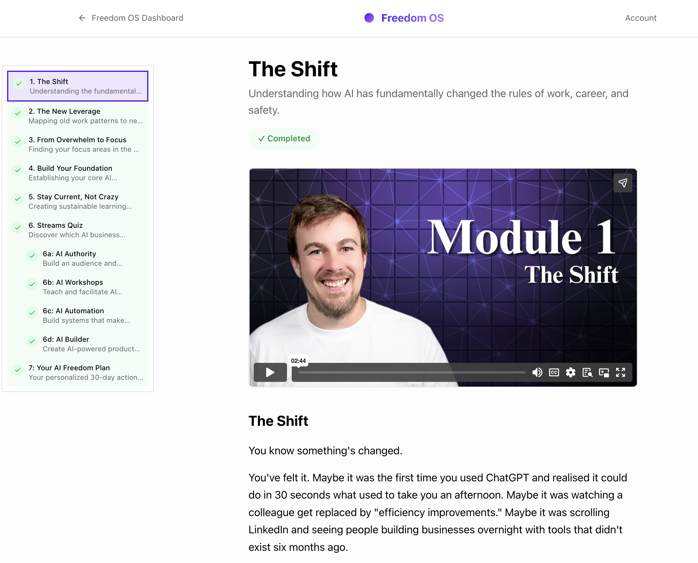 Freedom OS Dashboard Preview