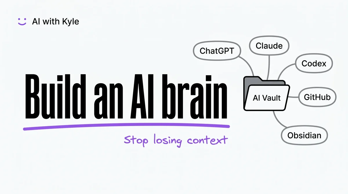 White AI with Kyle header image reading Build an AI brain with a connected AI Vault diagram