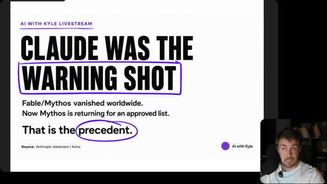 Livestream clip showing Claude was the warning shot slide