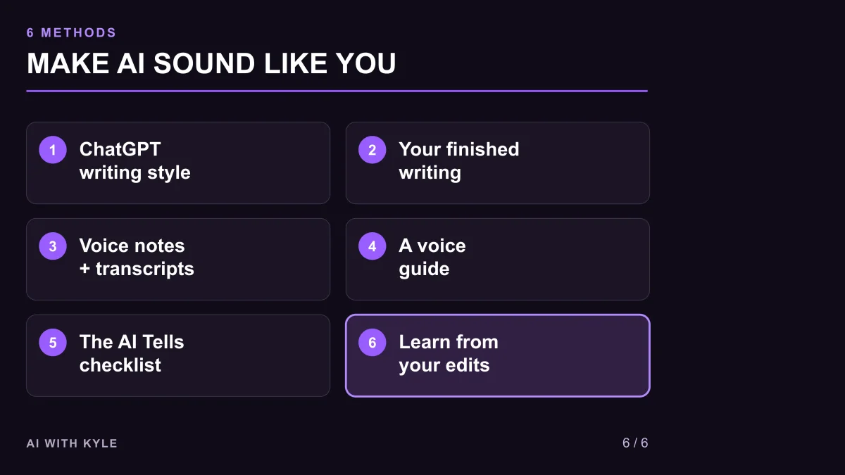 Six methods for making AI sound like you