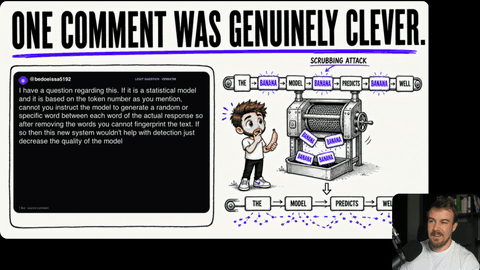 Kyle examines the BANANA scrubbing attack from the Claude watermark comments.